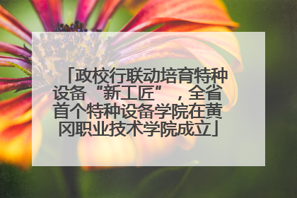 政校行联动培育特种设备“新工匠”，全省首个特种设备学院在黄冈职业技术学院成立